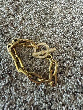 Michael Kors Gold Crystal Toggle Link Bracelet